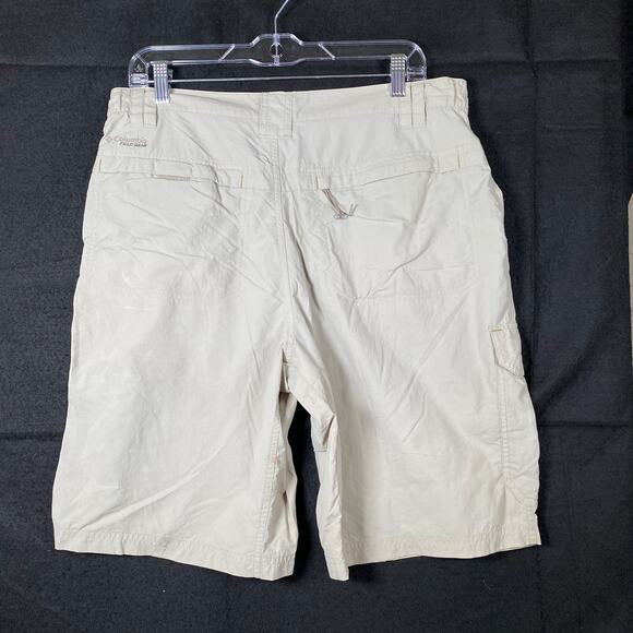 Columbia Mens Shorts Tan 100% Nylon Field Gear Pockets Medium - Picture 8 of 14